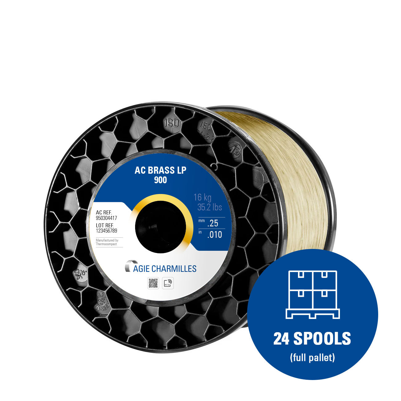AC Brass LP 900 – 0.25 – 24 spools 16kg (full pallet)